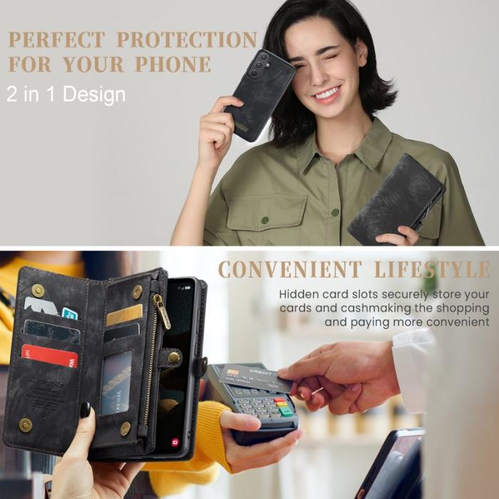 Caseme - CASEME 008 Samsung Galaxy A55 5G Fodral Läder Svart