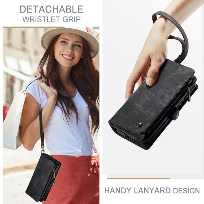 Caseme - CASEME 008 Samsung Galaxy Z Fold5 Fodral Läder med Rem - Svart