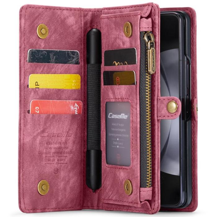 Caseme - CASEME 008 Samsung Galaxy Z Fold6 Fodral Läder Röd