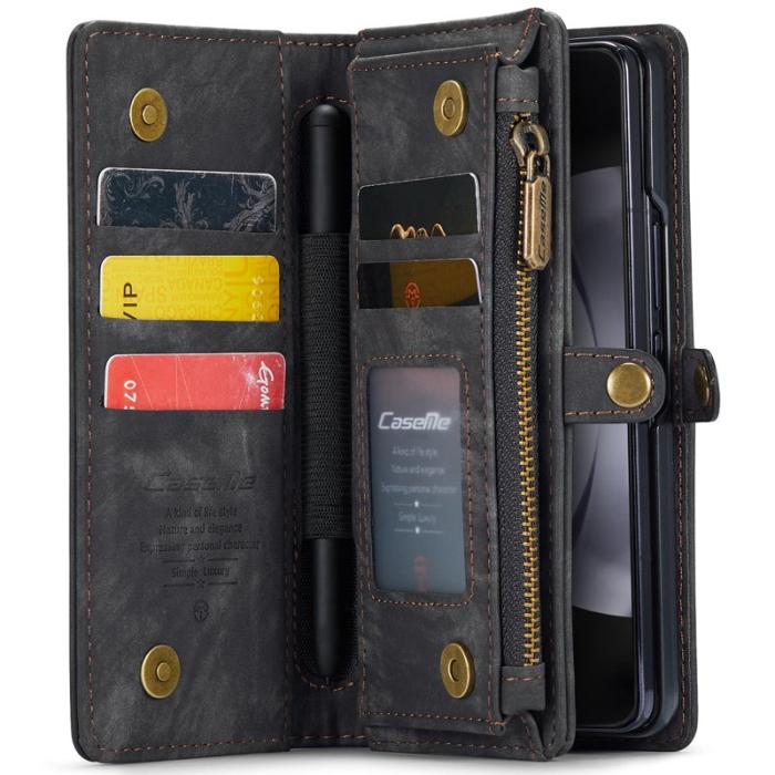 Caseme - CASEME 008 Samsung Galaxy Z Fold6 Plånboksfodral Konstläder Svart