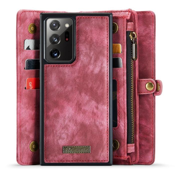 Caseme - CASEME 008 Series 2-in-1 Plånbokskal Samsung Galaxy Note20 Ultra Röd
