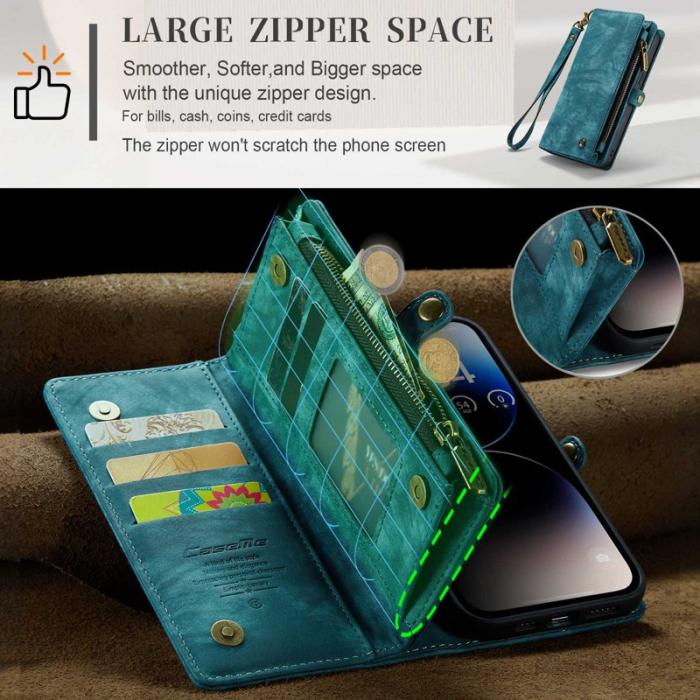 Caseme - CASEME 008 Series 2-in-1 TPU + PU Läder Fodral iPhone 13 Pro Max Blå