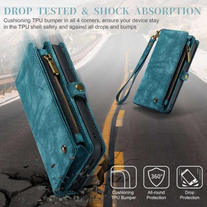 Caseme - CASEME 008 Series 2-in-1 TPU + PU Läder Fodral iPhone 13 Pro Max Blå