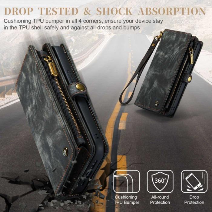 Caseme - CASEME 008 Series Fodral för iPhone 13 2-i-1 TPU + PU Läder Svart