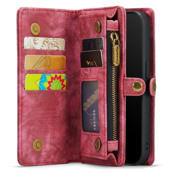 Caseme - CASEME 008 Series iPhone X/XS Skal med Zipper Wallet - Röd