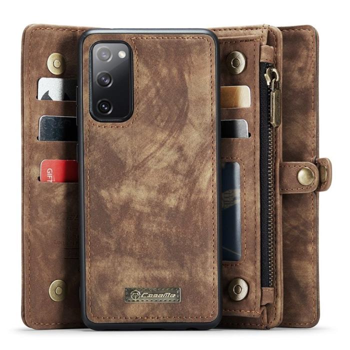 Caseme - CASEME 008 Series Multi-function Wallet Skal för Samsung Galaxy S20 FE - Brun