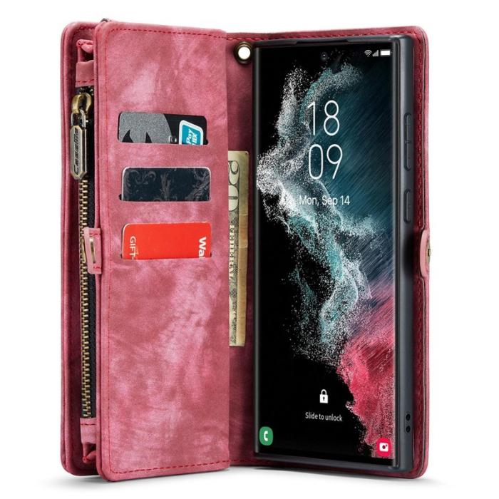 Caseme - CASEME 008 Series Samsung Galaxy S22 Ultra Skal 2-i-1 Röd