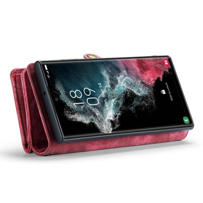 Caseme - CASEME 008 Series Samsung Galaxy S22 Ultra Skal 2-i-1 Röd