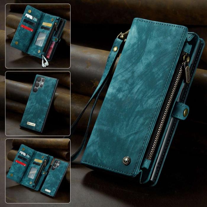 Caseme - CASEME 008 Series Samsung Galaxy S22 Ultra Skal Multifunktionell Blå