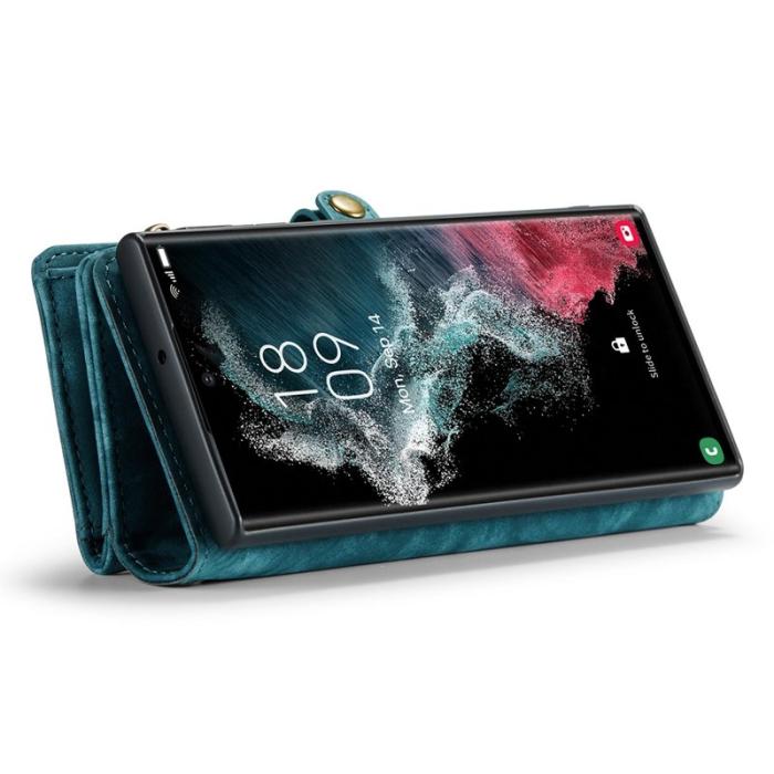 Caseme - CASEME 008 Series Samsung Galaxy S22 Ultra Skal Multifunktionell Blå