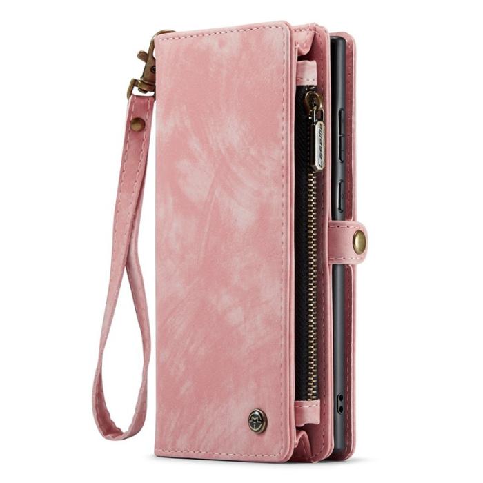 Caseme - CASEME 008 Series Samsung Galaxy S22 Ultra Skal Multifunktionell Rosa