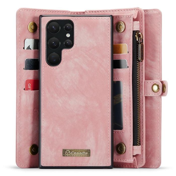 Caseme - CASEME 008 Series Samsung Galaxy S22 Ultra Skal Multifunktionell Rosa