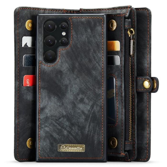 Caseme - CASEME 008 Series Samsung Galaxy S22 Ultra Skal Multifunktionell Svart