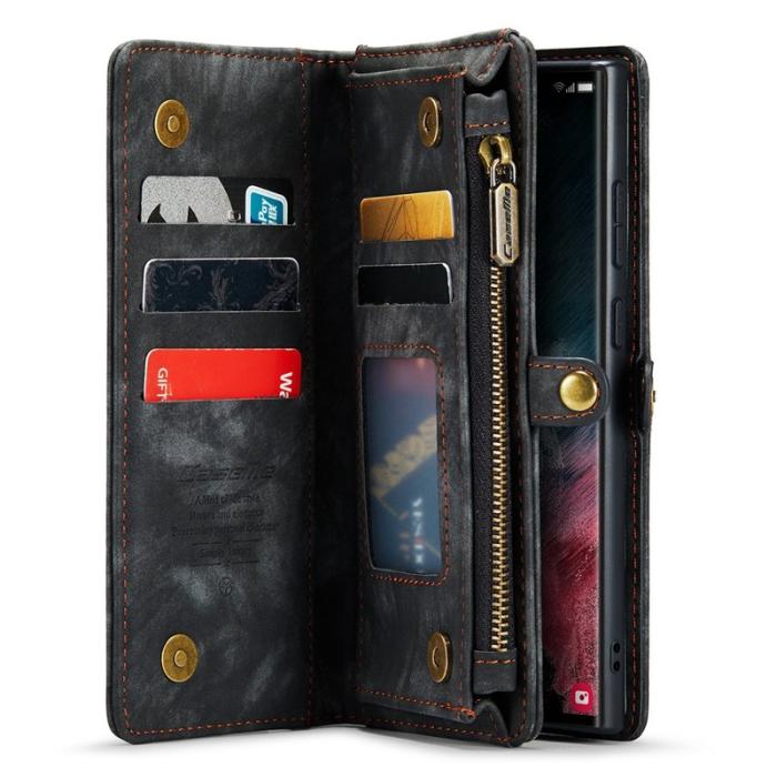 Caseme - CASEME 008 Series Samsung Galaxy S22 Ultra Skal Multifunktionell Svart