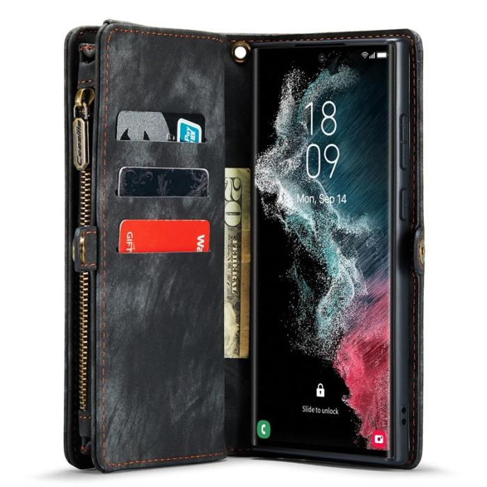 Caseme - CASEME 008 Series Samsung Galaxy S22 Ultra Skal Multifunktionell Svart