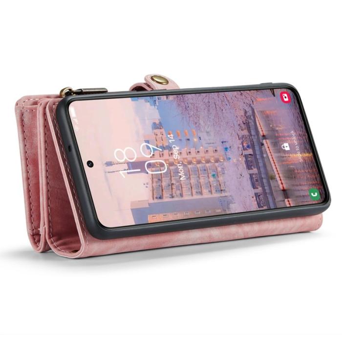 Caseme - CASEME 008 Series Samsung Galaxy S23 Fodral Läder Fällbar Rosa