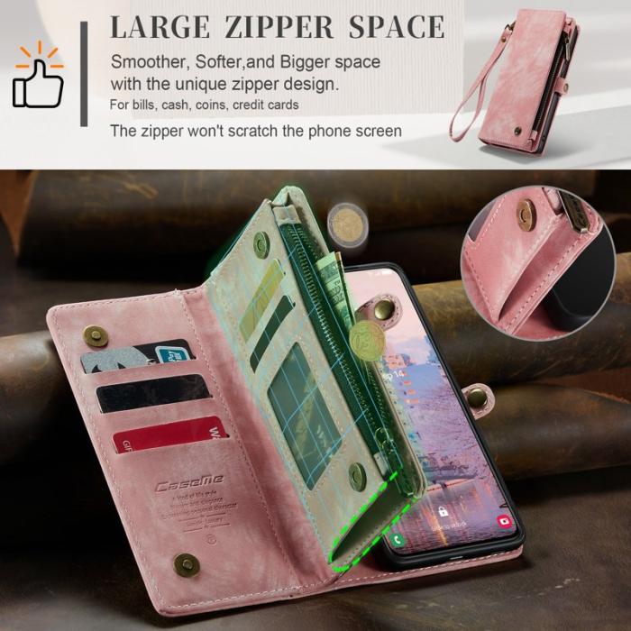 Caseme - CASEME 008 Series Samsung Galaxy S23 Fodral Läder Fällbar Rosa