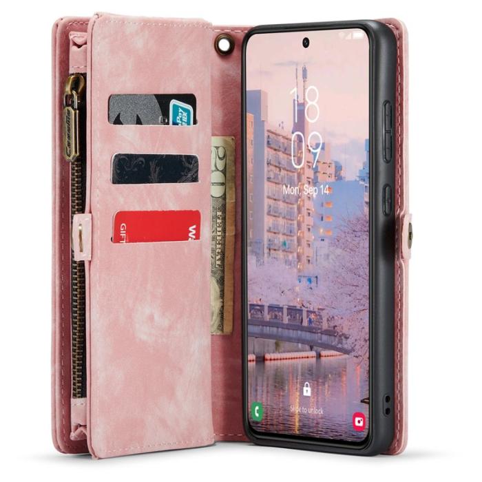 Caseme - CASEME 008 Series Samsung Galaxy S23+ Fodral PU Läder Rosa