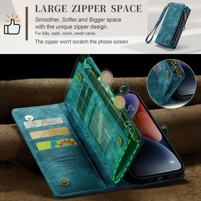 Caseme - CASEME 008 Skal för iPhone 13 6.1 tum - Blå TPU + PU Läder