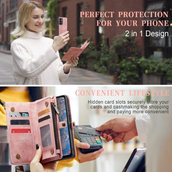 Caseme - CASEME 008 Skal för Samsung Galaxy A14 5G - Fickdesign - Rosa
