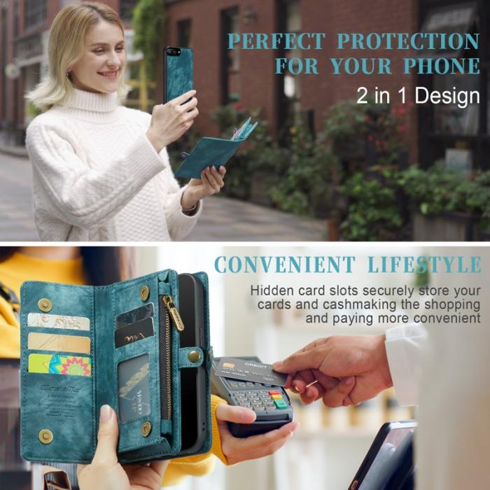 Caseme - CASEME 008 Vintage PU Leather Fodral för iPhone 8 Plus - Blå