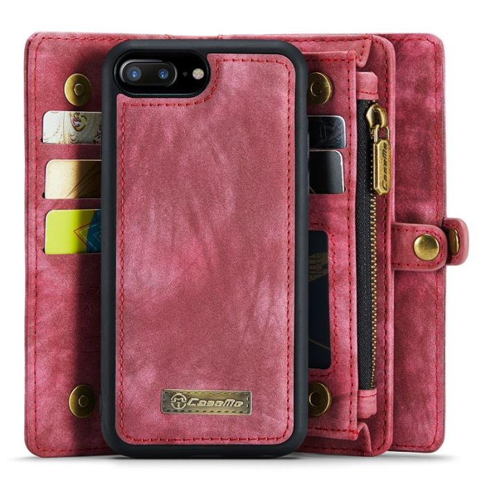 Caseme - CASEME 008 Vintage PU Leather Fodral för iPhone 8 Plus - Röd