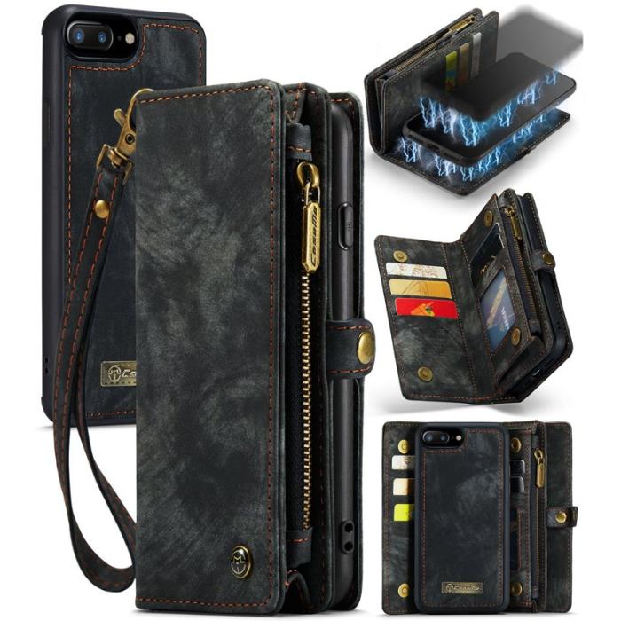 Caseme - CASEME 008 Vintage PU Leather Fodral för iPhone 8 Plus - Svart