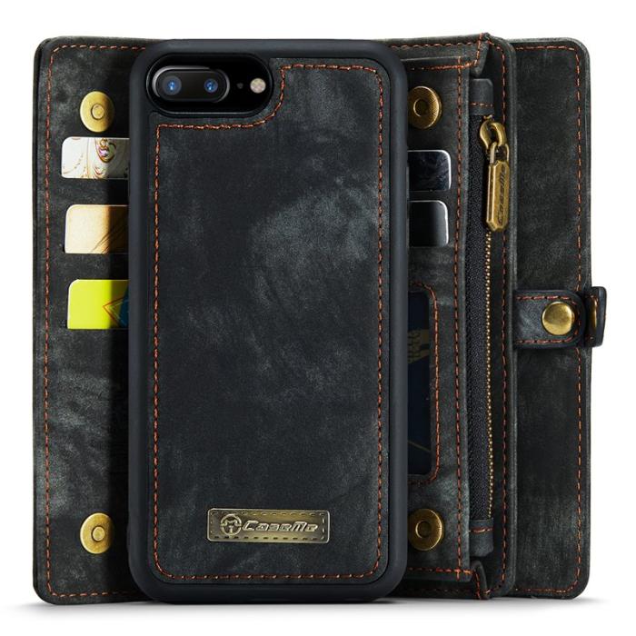 Caseme - CASEME 008 Vintage PU Leather Fodral för iPhone 8 Plus - Svart