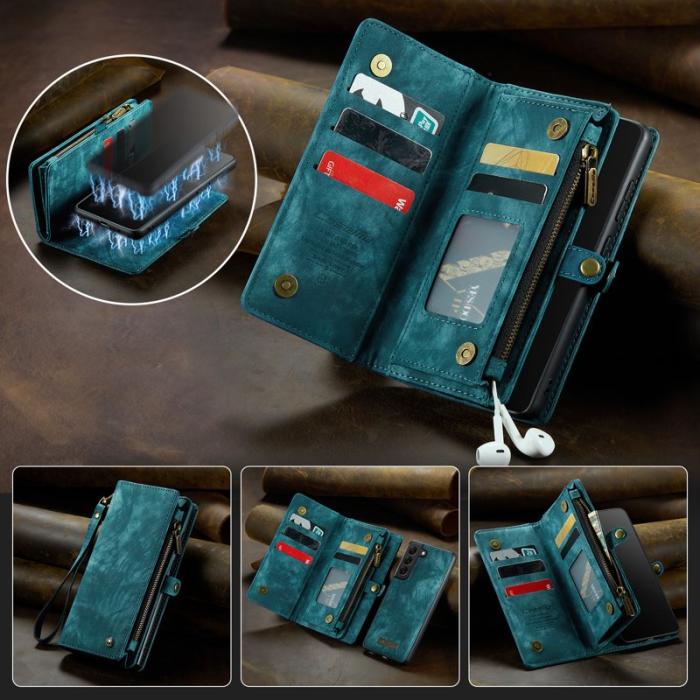 Caseme - CASEME 008 Wallet Skal Vintage PU Läder för Samsung Galaxy S20 Plus - Blå