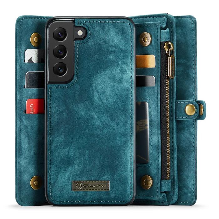 Caseme - CASEME 008 Wallet Skal Vintage PU Läder för Samsung Galaxy S20 Plus - Blå