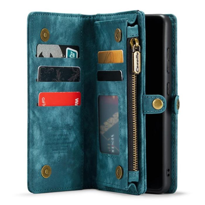 Caseme - CASEME 008 Wallet Skal Vintage PU Läder för Samsung Galaxy S20 Plus - Blå