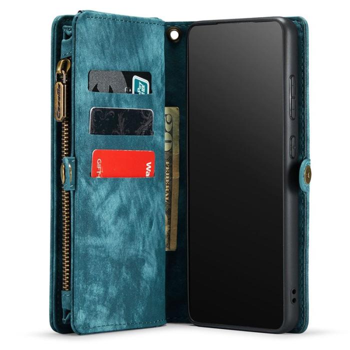 Caseme - CASEME 008 Wallet Skal Vintage PU Läder för Samsung Galaxy S20 Plus - Blå