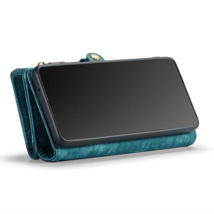 Caseme - CASEME 008 Wallet Skal Vintage PU Läder för Samsung Galaxy S20 Plus - Blå
