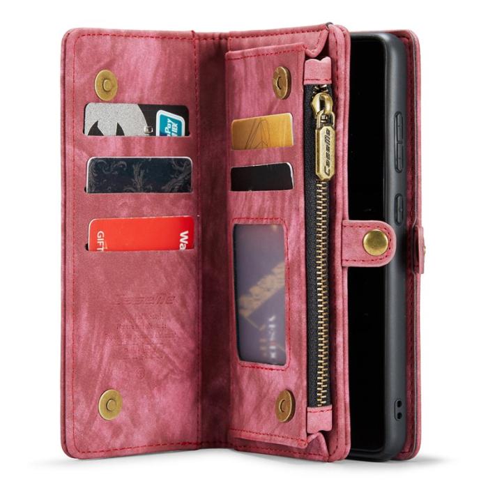 Caseme - CASEME 008 Wallet Skal Vintage PU Läder för Samsung Galaxy S20 Plus - Röd