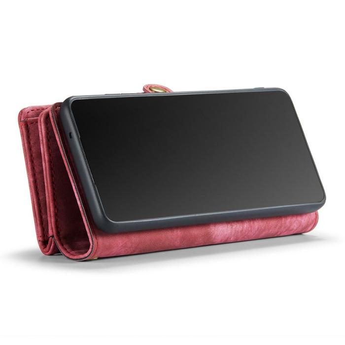 Caseme - CASEME 008 Wallet Skal Vintage PU Läder för Samsung Galaxy S20 Plus - Röd
