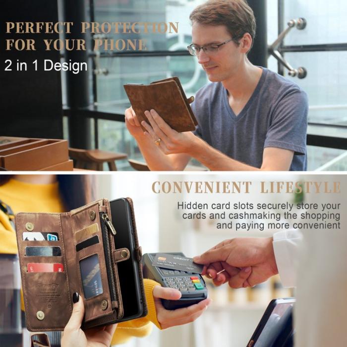 Caseme - CASEME 008 Wallet Vintage PU Leather Fodral Samsung Galaxy S20 Plus - Brun