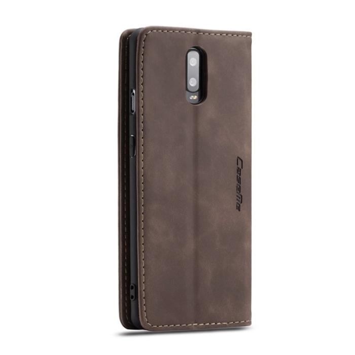 Caseme - CASEME 013 Auto-absorberande Läder Flip Wallet Fodral OnePlus 7 - Coffee