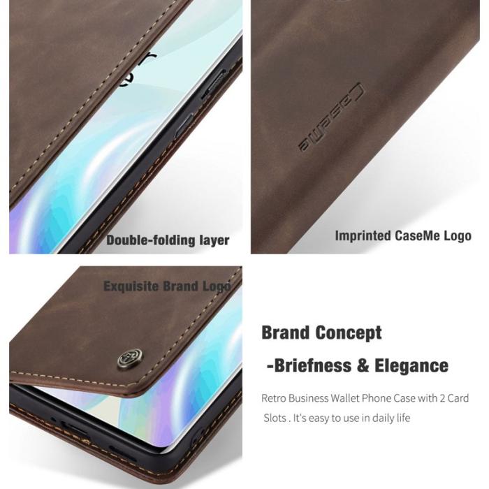 Caseme - CASEME 013 Auto-absorberande Läderplånbok OnePlus 8 - Kaffe