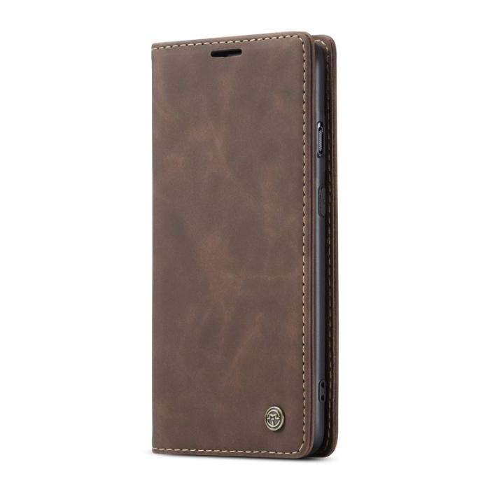 Caseme - CASEME 013 Auto-absorberande Läderplånboksfodral OnePlus 8T - Coffee