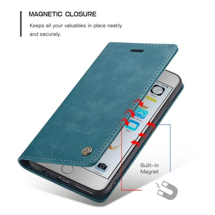 Caseme - CASEME 013 Auto-absorberande PU Läder Fodral iPhone 6s/6 Blå