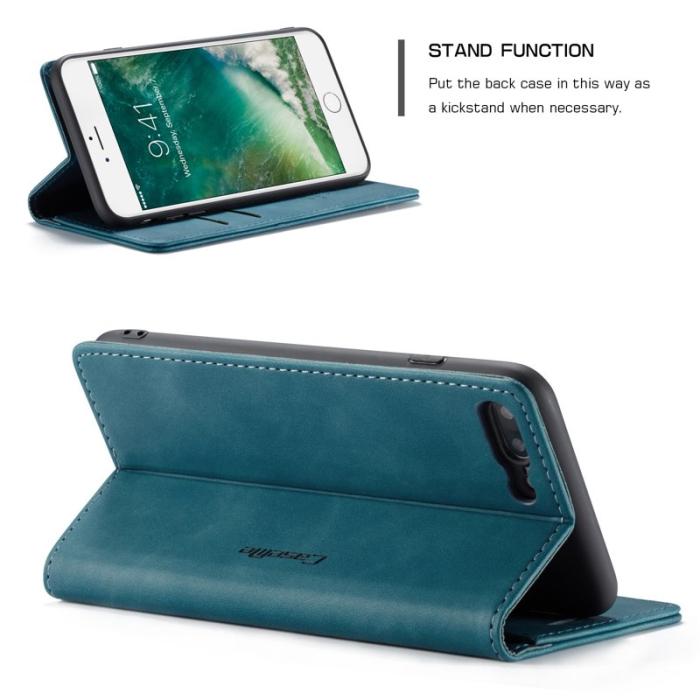 Caseme - CASEME 013 Auto-absorberande PU Läder Plånboksfodral Blå