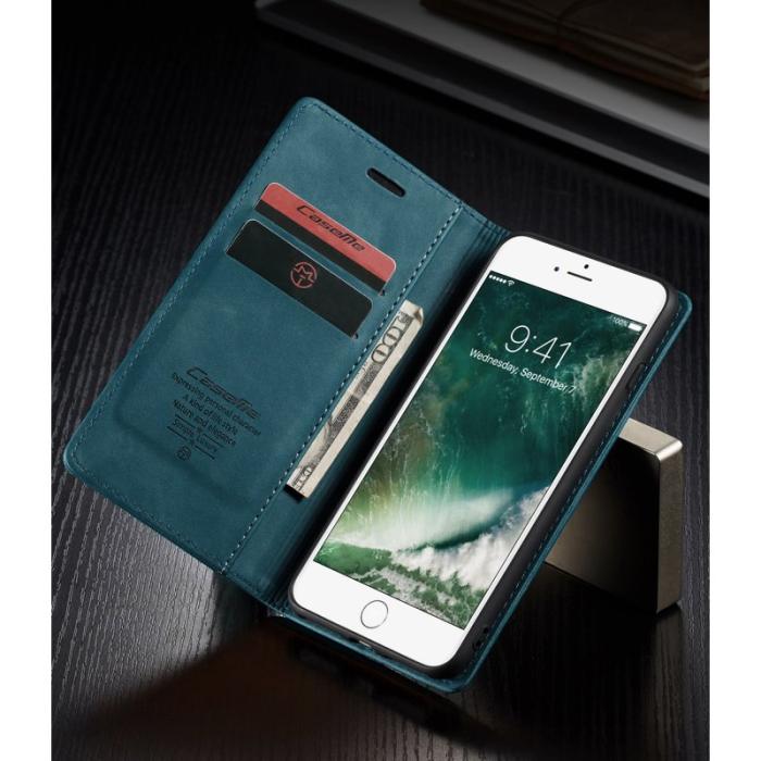 Caseme - CASEME 013 Auto-absorberande PU Läder Plånboksfodral Blå