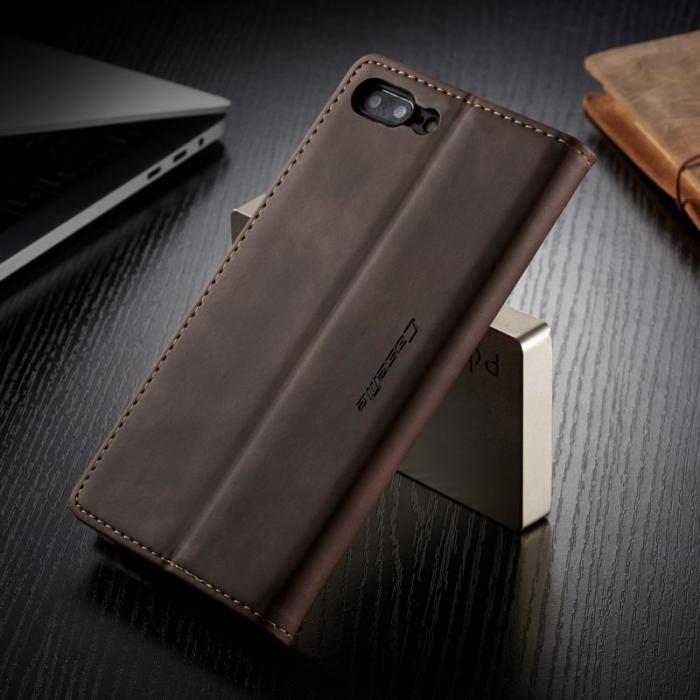 Caseme - CASEME 013 Auto-absorberande PU Läder Plånboksfodral i Kaffe