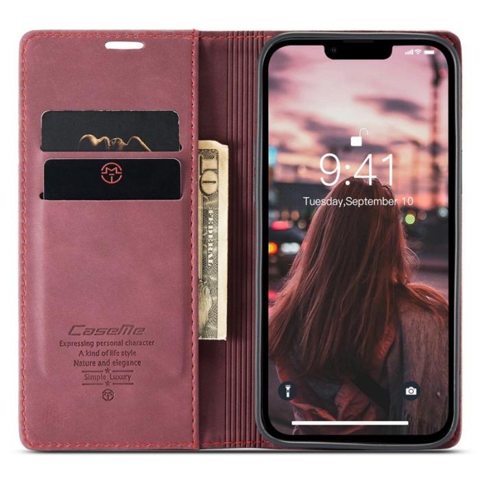 Caseme - CASEME 013 Flip Case för iPhone 14 Plus 6.7 tum Röd