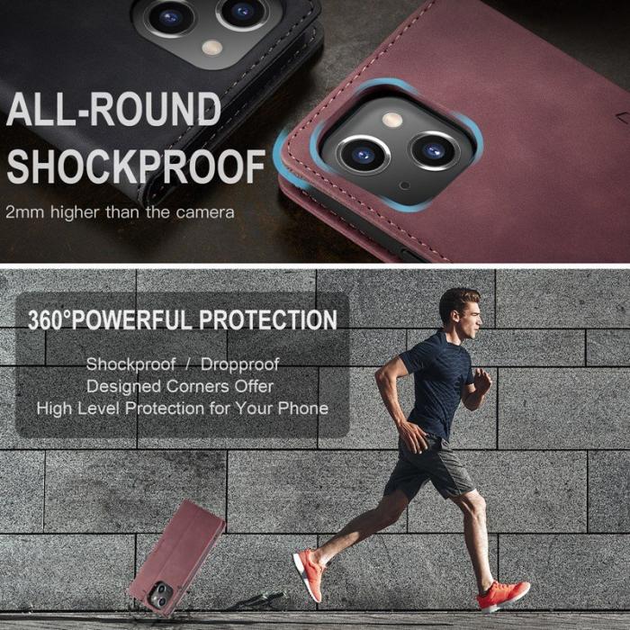 Caseme - CASEME 013 Flip Case för iPhone 14 Plus 6.7 tum Röd