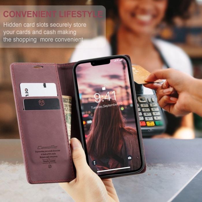 Caseme - CASEME 013 Flip Case för iPhone 14 Plus 6.7 tum Röd