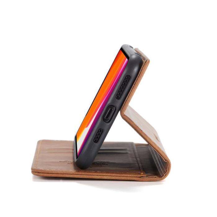Caseme - CASEME 013 Flip Läder Plånboksfodral för iPhone 11 Pro Max - Brun