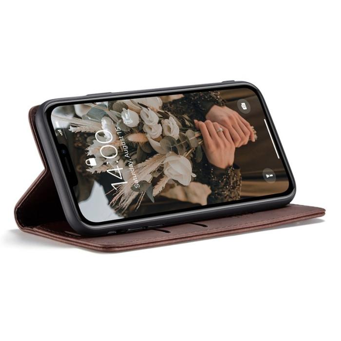 Caseme - CASEME 013 Flip Konstläder Plånboksfodral för iPhone 11 6.1 tum - Brun