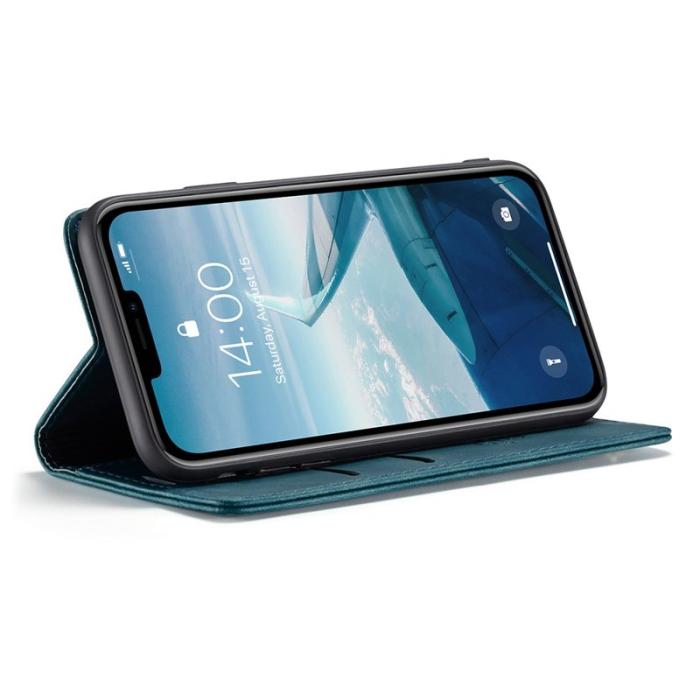 Caseme - CASEME 013 Flip Konstläderplånboksfodral till iPhone 11 - Blå