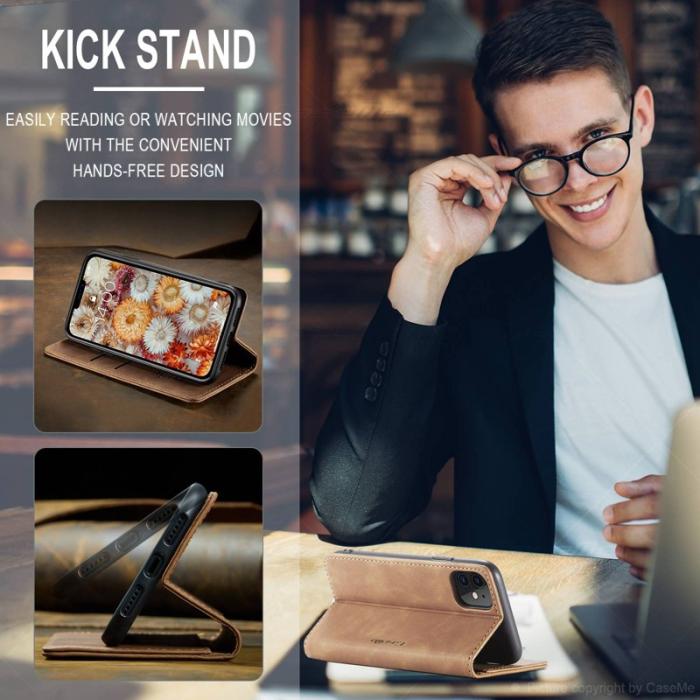 Caseme - CASEME 013 Flip Läderplånboksfodral till iPhone 11 - Brun